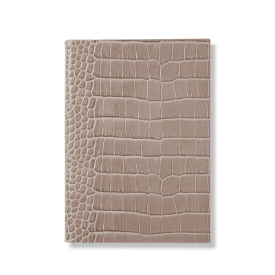 Smythson Soho Notebook In Mara In Taupe