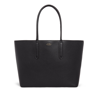 Smythson East West Tote Bag In Ludlow In Black