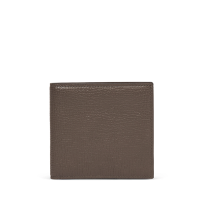 Smythson 8 Card Slot Wallet In Ludlow In Dark Taupe