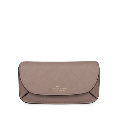 Smythson Sunglasses Case In Panama In Taupe