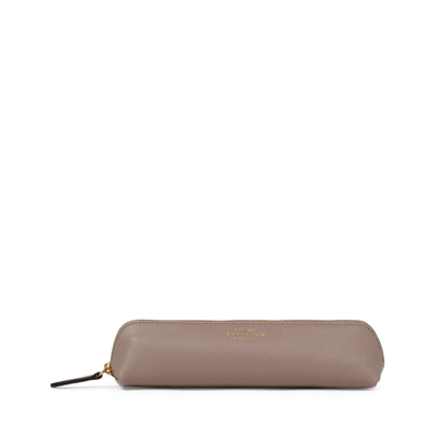 Smythson Pencil Case In Panama In Taupe