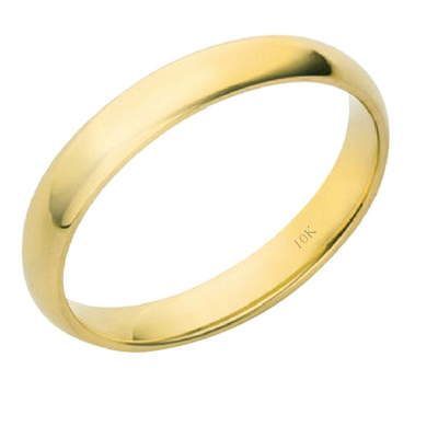 Maulijewels Men's & Women's 3mm Plain Wedding Band In 10k Solid Yellow Gold In Ring Size 5 In Gold Tone,yellow