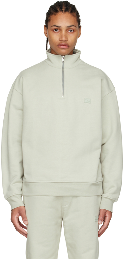 Frame Gray Cotton Sweatshirt In Grey Green