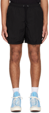 Frame Drawstring-waist Cotton-blend Jersey Shorts In Noir