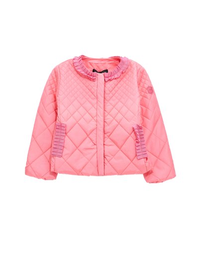 Monnalisa Extralight Nylon Jacket In Bright Peach Pink