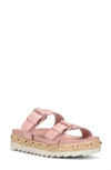 Donald Pliner Larabee Platform Slide Sandal In Rose Leather