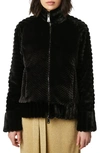 BERNARDO TEXTURED FAUX FUR JACKET