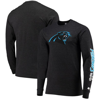 STARTER STARTER HEATHERED BLACK CAROLINA PANTHERS HALFTIME LONG SLEEVE T-SHIRT