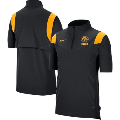 Nike Black Iowa Hawkeyes Coach Short Sleeve Quarter-zip Jacket