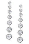 Crislu Graduated Cubic Zirconia Drop Earrings In Platinum