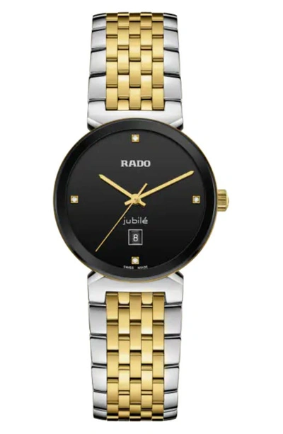 Rado Florence Diamond Bracelet Watch, 30mm In Black/two Tone