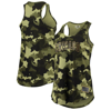 New Era Green Chicago Cubs 2022 Mlb Armed Forces Day Camo Racerback Tank Top In Green