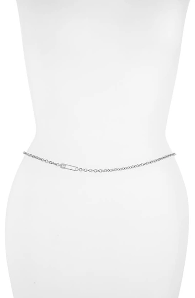 Vidakush Safety Pin Charm Belly Chain In Silver