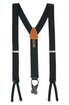 Trafalgar Adjustable Silk Patterned Suspenders In Black