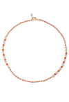 TALIS CHAINS TALIS CHAINS TULUM BEADED PEARL NECKLACE TANGERINE