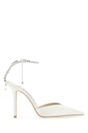 Jimmy Choo Slingback Saeda 100 In Satin With Applied Crystals