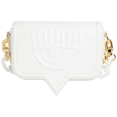 Chiara Ferragni Women's Cross-body Messenger Shoulder Bag   Eyelike Small In White