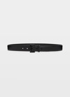 SAINT LAURENT TONAL YSL CALF LEATHER BELT