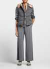 Brunello Cucinelli Cashmere Reversible Taffeta Down Vest In Cnt89 Piombo
