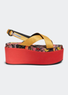 La Doublej Crisscross Platform Slingback Sandals In Eden