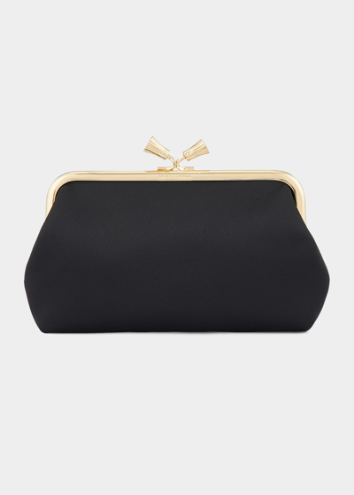 Anya Hindmarch Maud Recycled Satin Clutch In Black