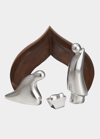 Nambe Holy Family Nativity Scene Figurines In Silver