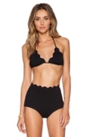 Marysia Broadway Scalloped Triangle Bikini Top In Black
