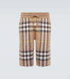BURBERRY WEAVER SILK AND WOOL CHECKED SHORTS