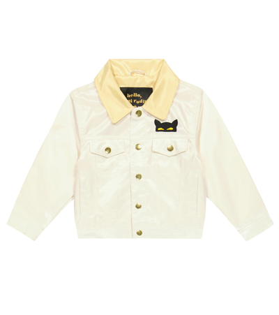 Mini Rodini Ivory Jacket For Kids With Cat Tells All Print