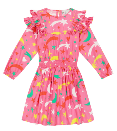Stella Mccartney Kids' Shooting-star Print Woven Dress 4-14 Years In Pink & Other