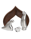 Nambe Holy Family Nativity Scene Figurines In Silver