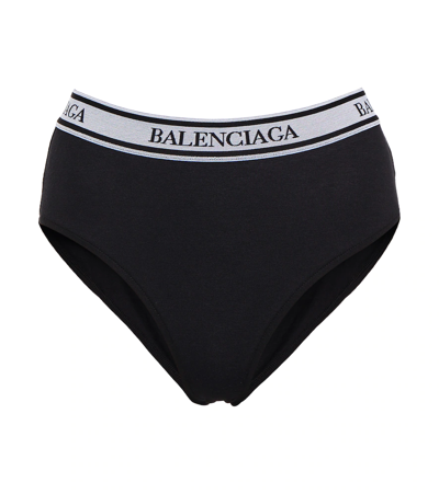 Balenciaga Logo Jacquard Underwear In Black