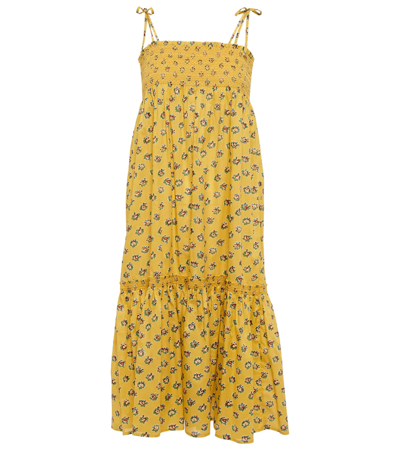 Tory Burch Ruffle Top Maxi Dress In Yellow