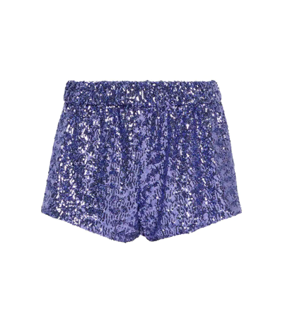 Oseree Sequin-embellished Shorts In Purple