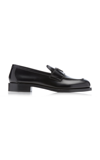 Prada Brand-plaque Patent Leather Loafers In Black