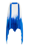 Az Factory + Thebe Magugu Asymmetric Pleated Recycled Satin-twill Skirt In White Blue