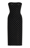 Alexander Wang Strapless Crystal-embellished Stretch-jersey Dress In Black