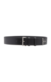 Prada Womens Black Logo-embellished Leather Belt In Black