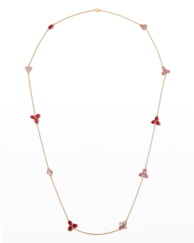 Alexander Laut Yellow Gold Sapphire, Ruby And Diamond Necklace
