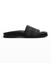 Burberry Men's Melroy Check Slides In Cloud Grey Ip Che