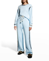 Jw Anderson Contrast-stitch Wide-leg Track Pants In Tobacco