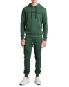 Balmain Mans Green Cotton Hoodie With Logo Print In Green/ Black