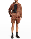 Ahluwalia Braid Print Bermuda Shorts - Men's - Recycled Polyester In Red/khaki/black