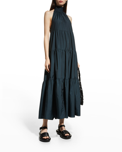 Theory Sleeveless Tiered Halter Maxi Dress In Cascade | ModeSens