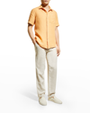 Loro Piana Men's Oliver Mc Arizona Linen Sport Shirt In L527 Apricot Punc