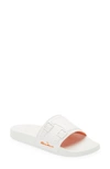 Santoni Men's Edison Rubber Double Buckle Style Slides In White