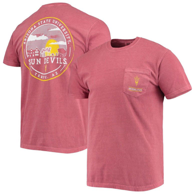 Image One Maroon Arizona State Sun Devils Circle Campus Scene T-shirt