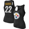 Majestic Women's  Threads Najee Harris Black Pittsburgh Steelers Player Name And Number Tri-blend Tan In Black