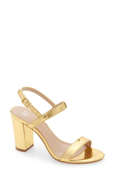 Bp. Lula Block Heel Slingback Sandal In Gold Metallic