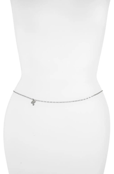 Vidakush Mushroom Charm Belly Chain In Silver